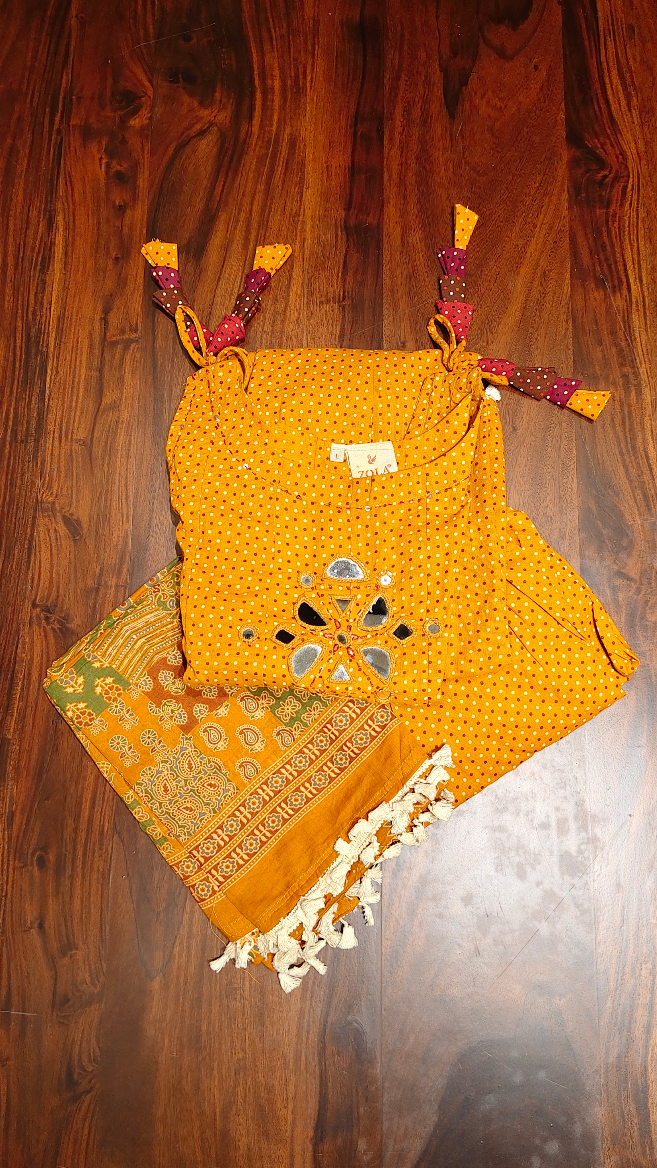 Readymade churidar set Mirror work