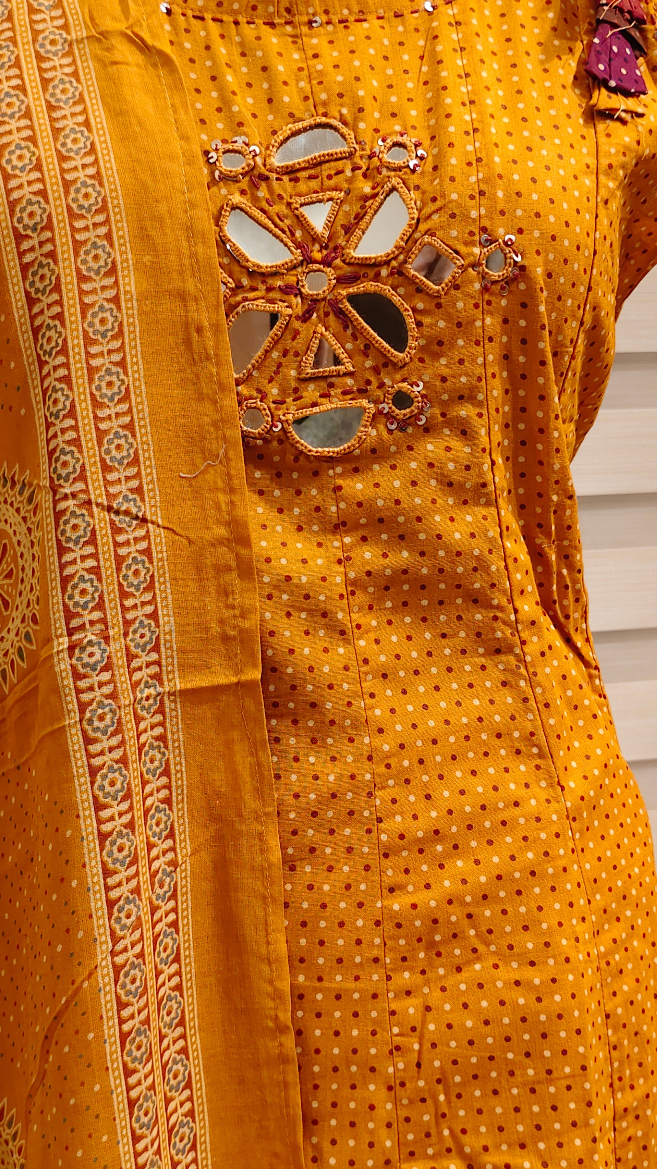 Readymade churidar set Mirror work